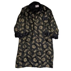 Vintage Solz Squirrel Robe Mens Size 46 Black Gold Dragon Oriental China Chinese